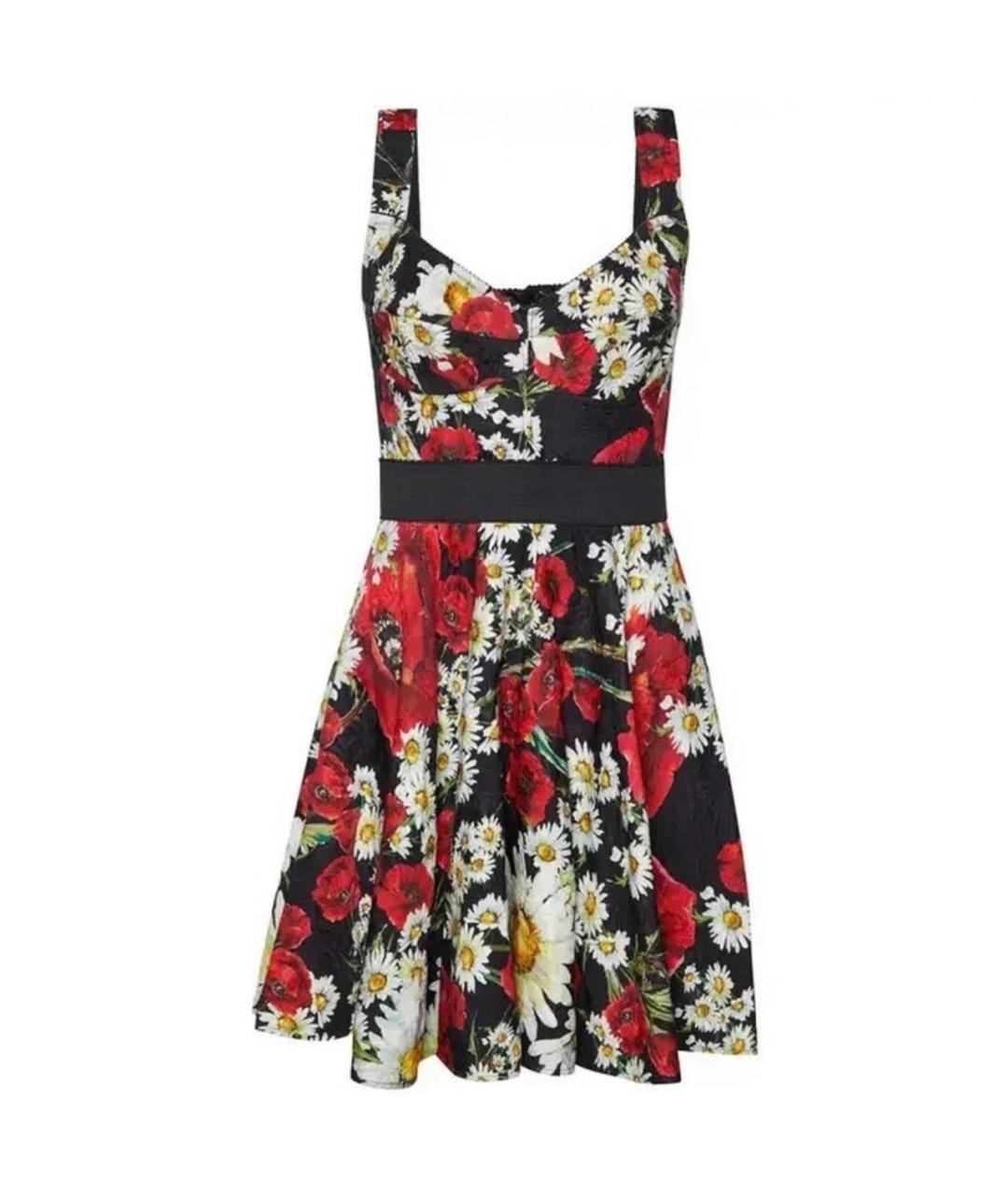DOLCE&GABBANA Красное хлопко-эластановое повседневное платье, фото 8