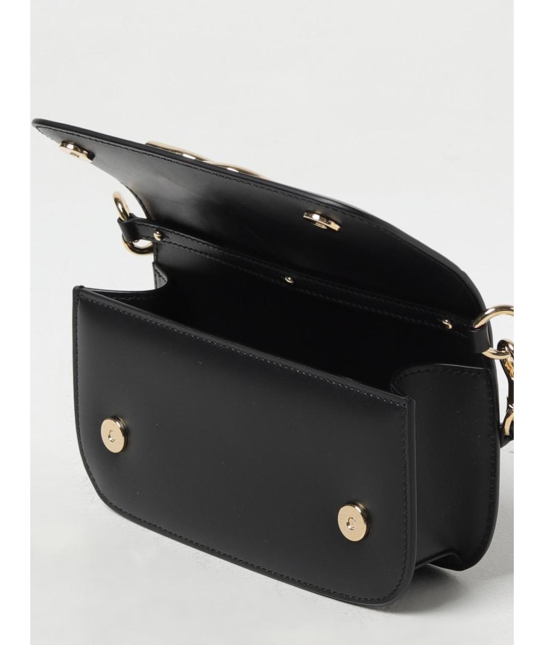DOLCE&GABBANA Черная кожаная сумка с короткими ручками, фото 5