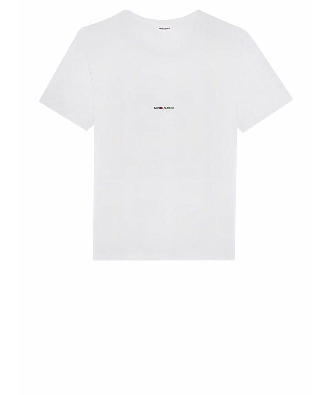 SAINT LAURENT Белая хлопковая футболка, фото 1