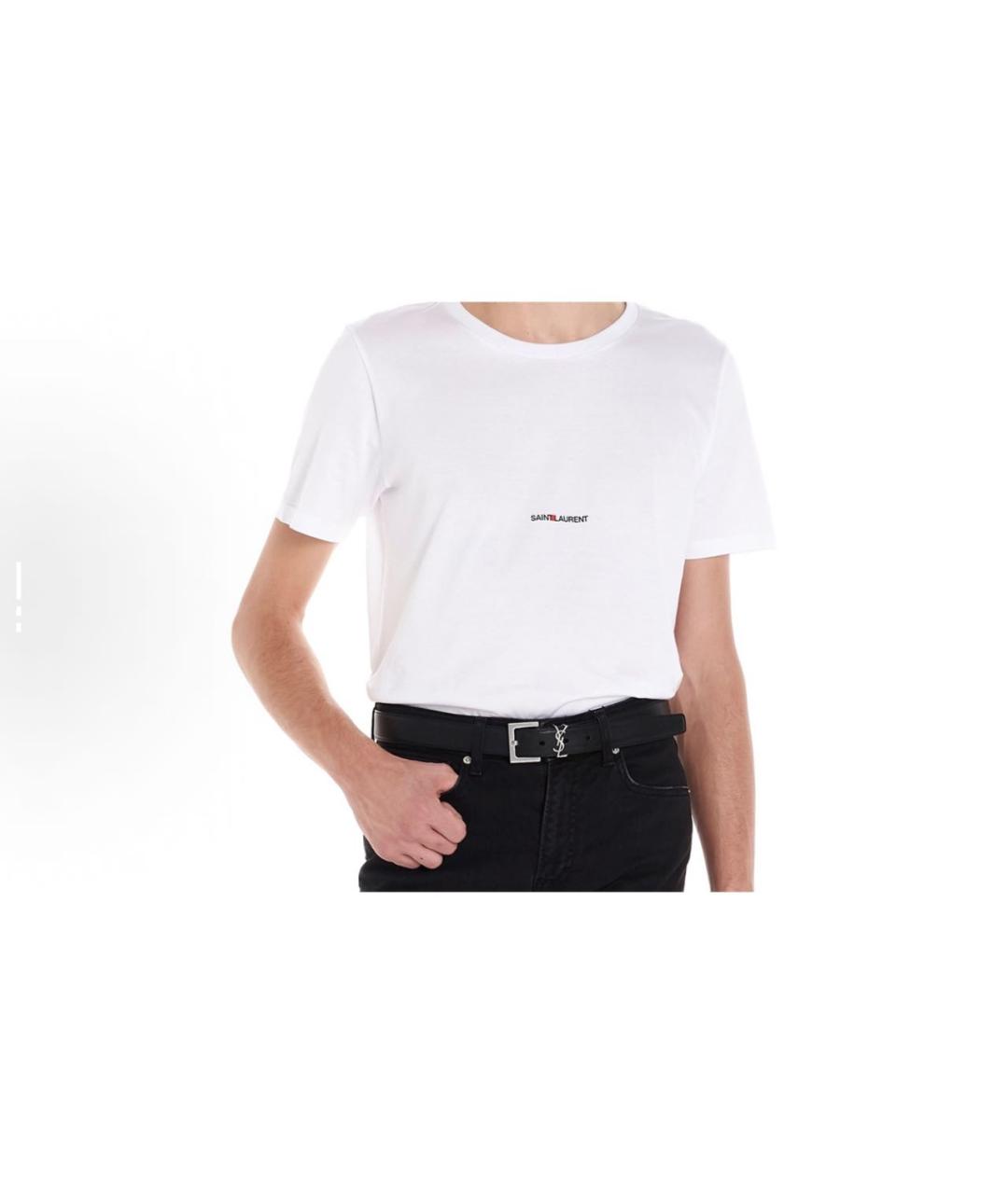 SAINT LAURENT Белая хлопковая футболка, фото 3