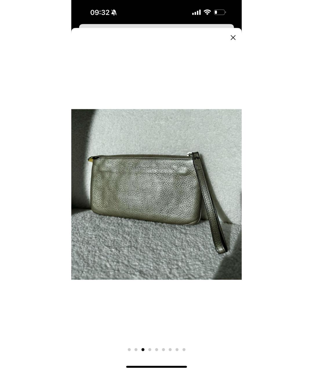 GUCCI Бежевая кожаная косметичка, фото 5