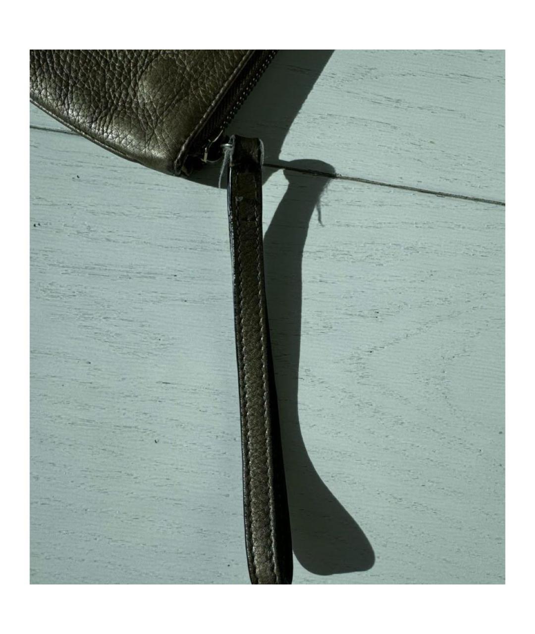 GUCCI Бежевая кожаная косметичка, фото 6
