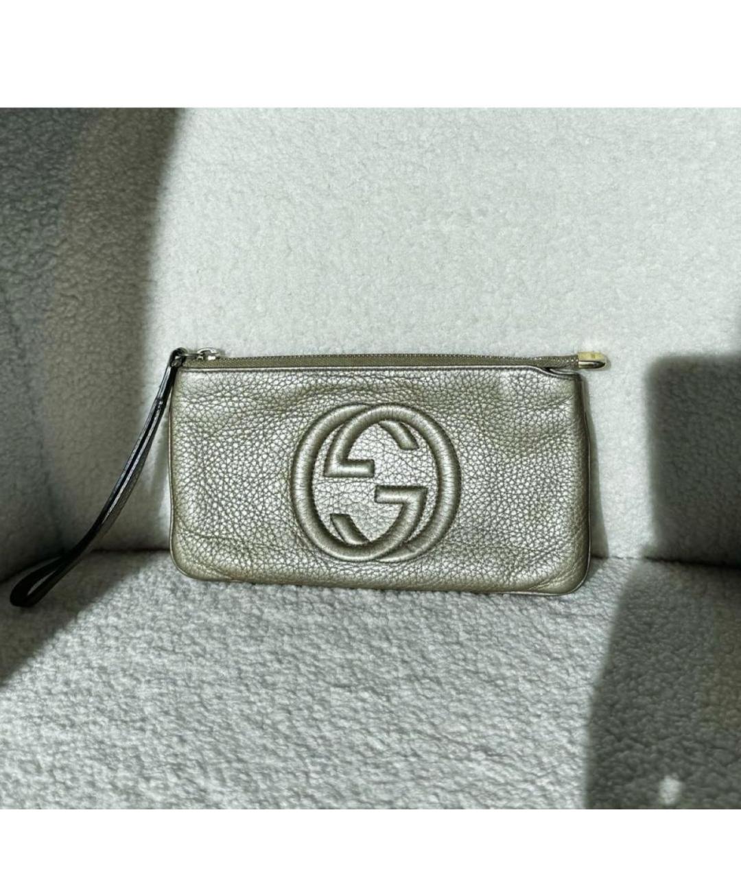 GUCCI Бежевая кожаная косметичка, фото 2