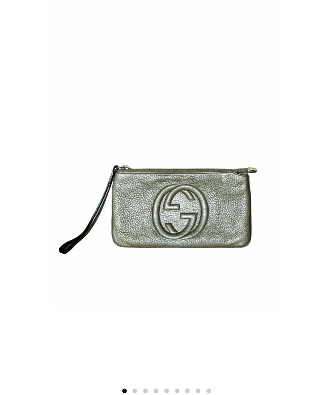 GUCCI Бежевая кожаная косметичка, фото 3
