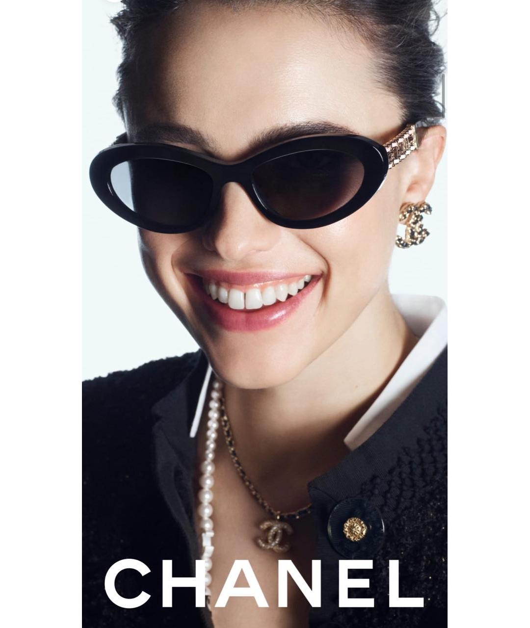 CHANEL Черные пластиковые солнцезащитные очки, фото 5