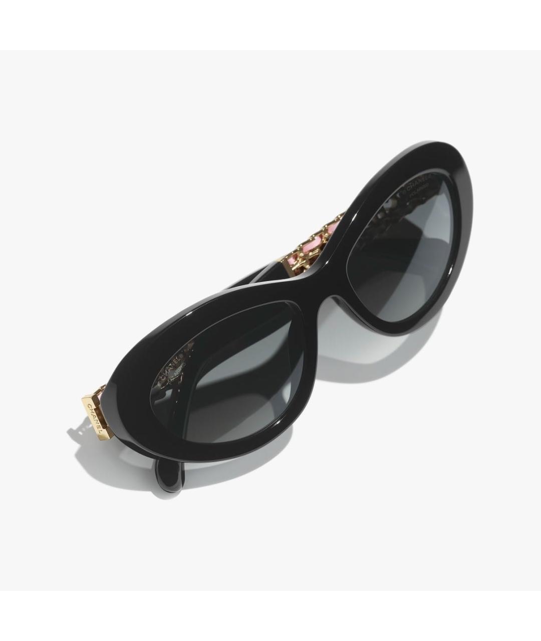 CHANEL Черные пластиковые солнцезащитные очки, фото 3