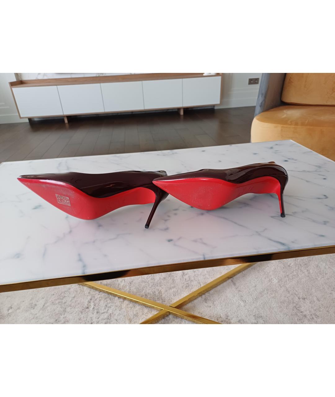 CHRISTIAN LOUBOUTIN Бордовые туфли из лакированной кожи, фото 7