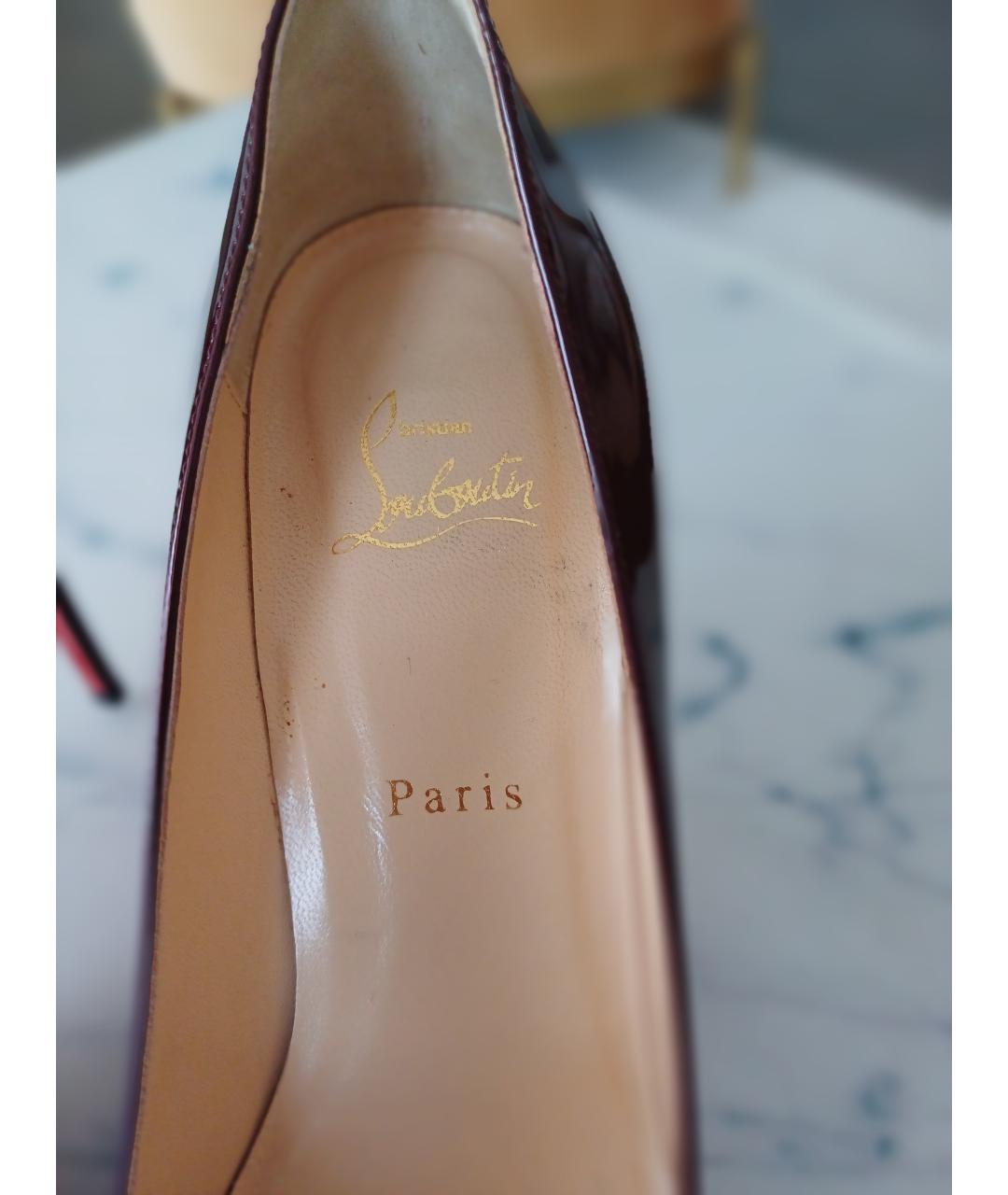 CHRISTIAN LOUBOUTIN Бордовые туфли из лакированной кожи, фото 2