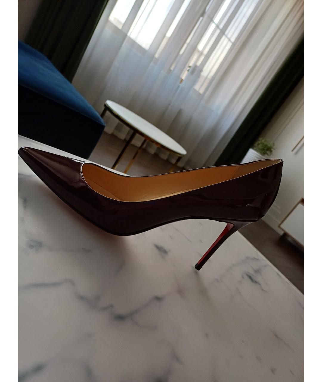 CHRISTIAN LOUBOUTIN Бордовые туфли из лакированной кожи, фото 5