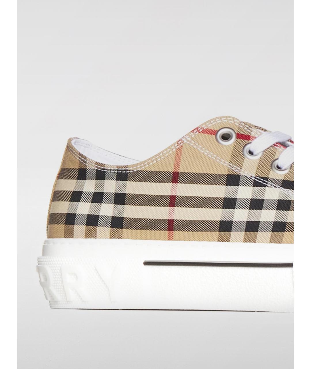 BURBERRY Бежевые низкие кроссовки / кеды, фото 3