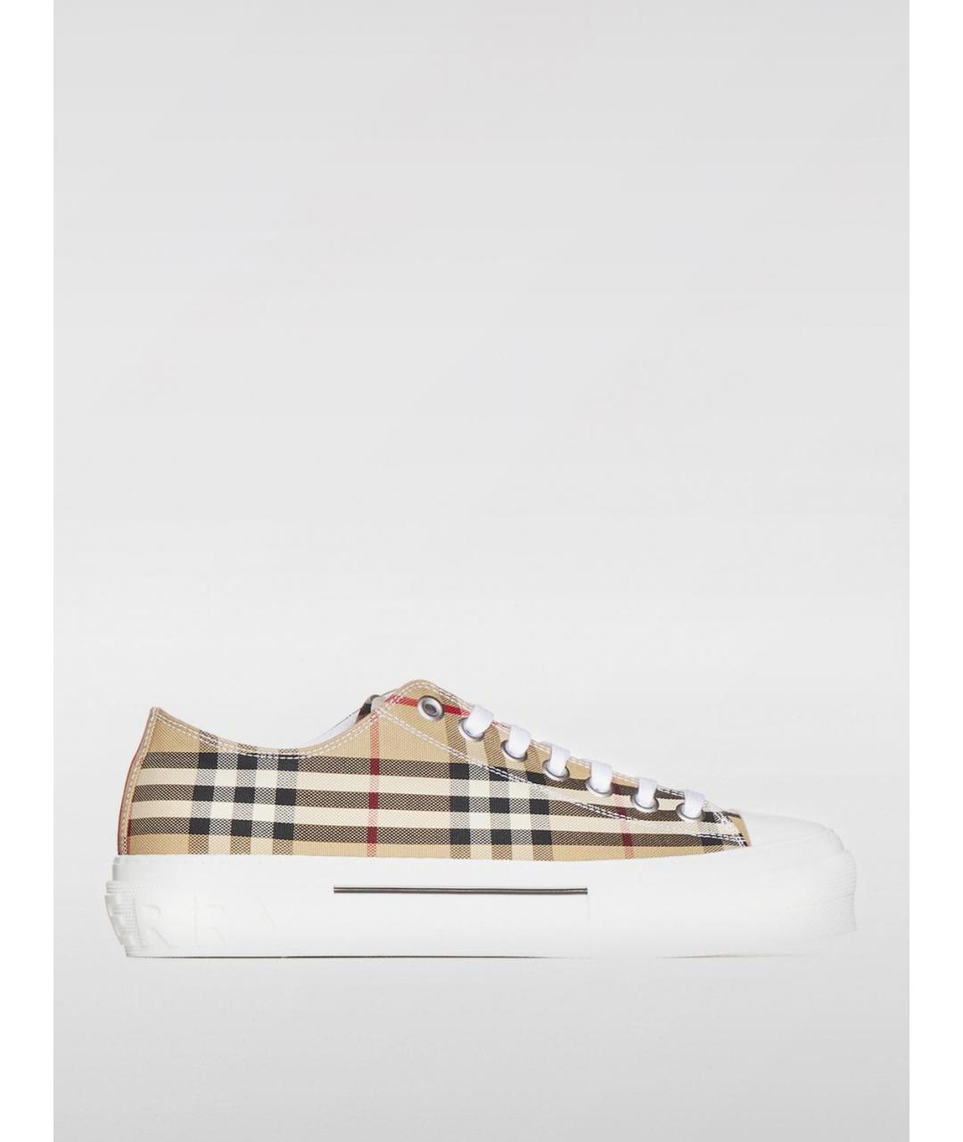 BURBERRY Бежевые низкие кроссовки / кеды, фото 4