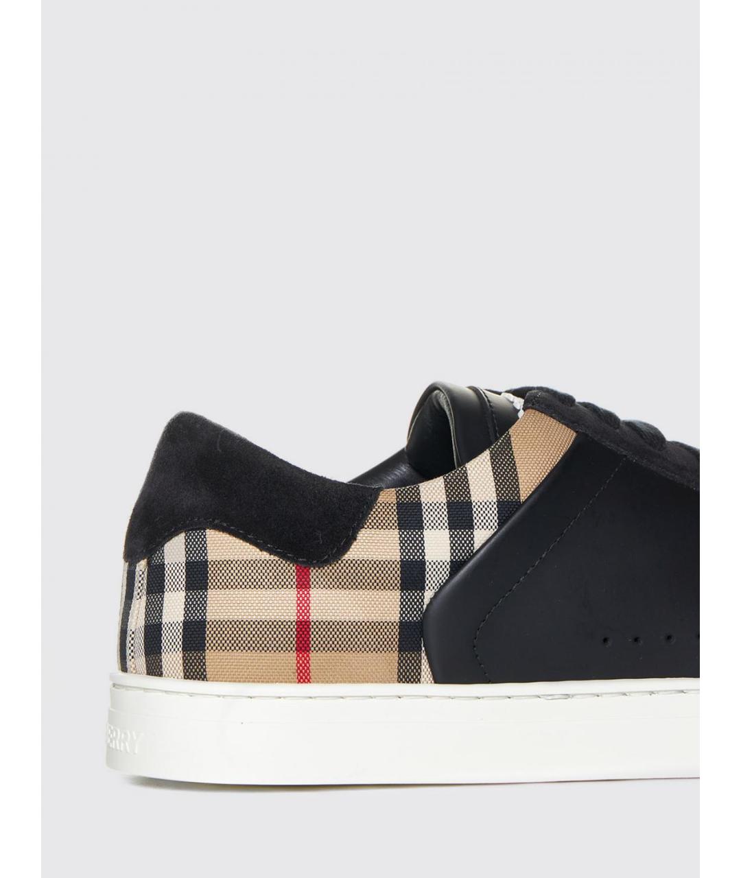 BURBERRY Черные низкие кроссовки / кеды, фото 4