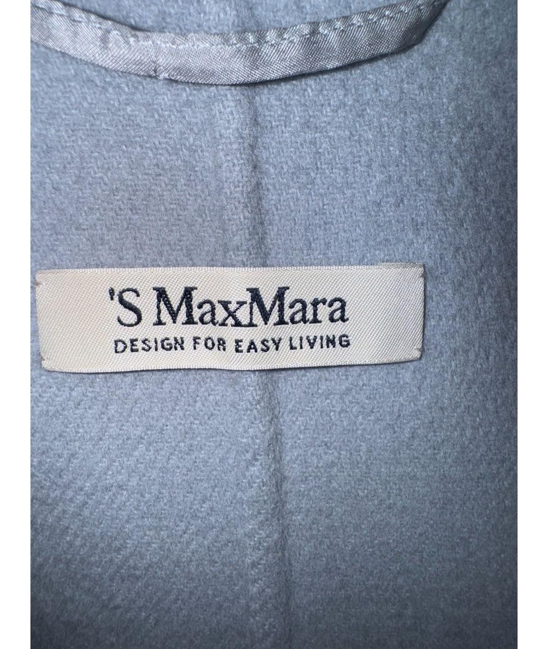 'S MAX MARA Голубое шерстяное пальто, фото 3