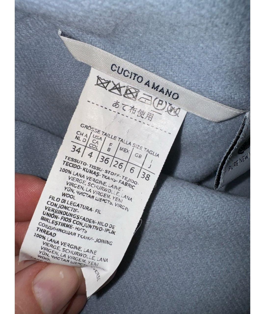 'S MAX MARA Голубое шерстяное пальто, фото 6
