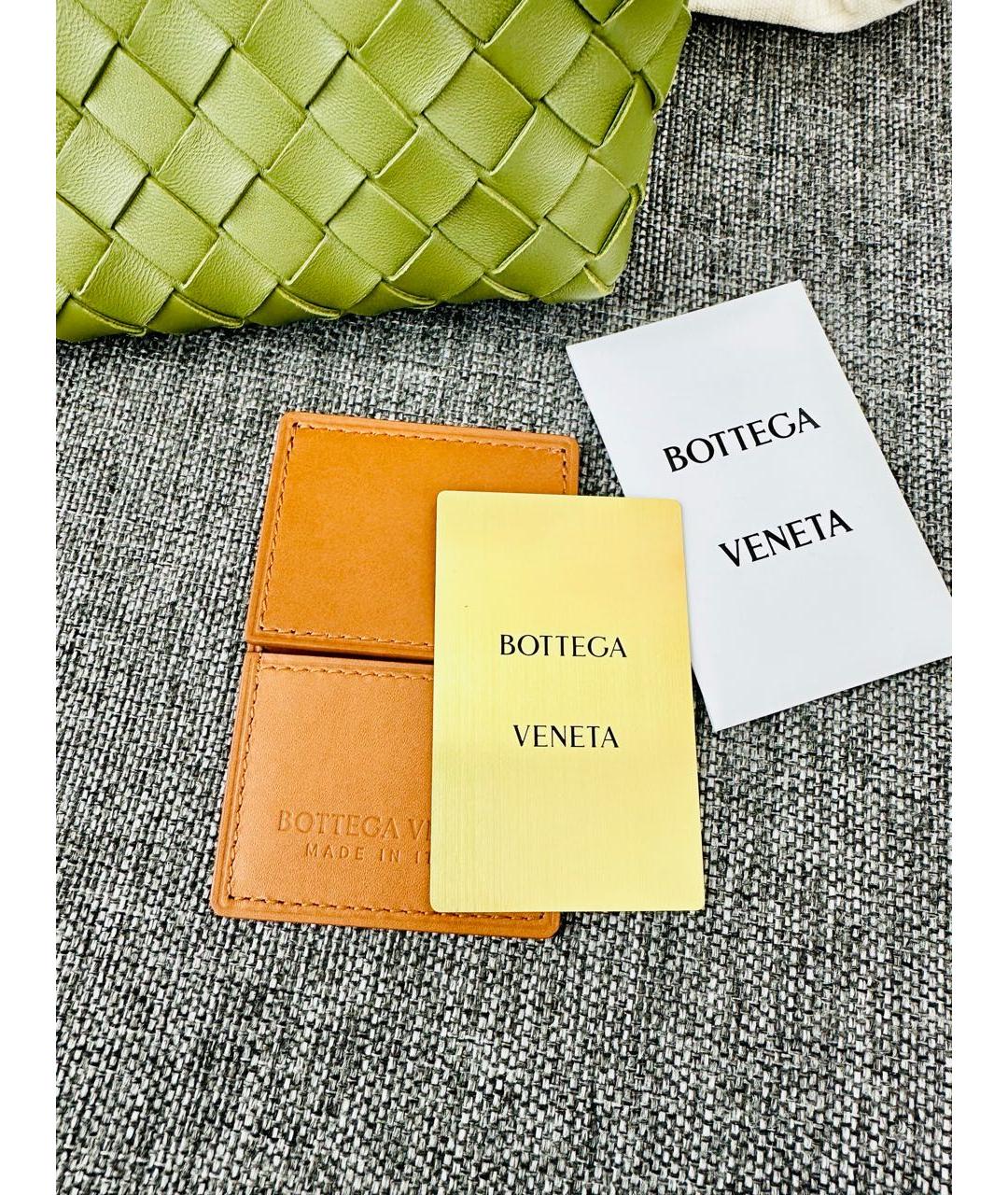 BOTTEGA VENETA Салатовая кожаная сумка с короткими ручками, фото 7