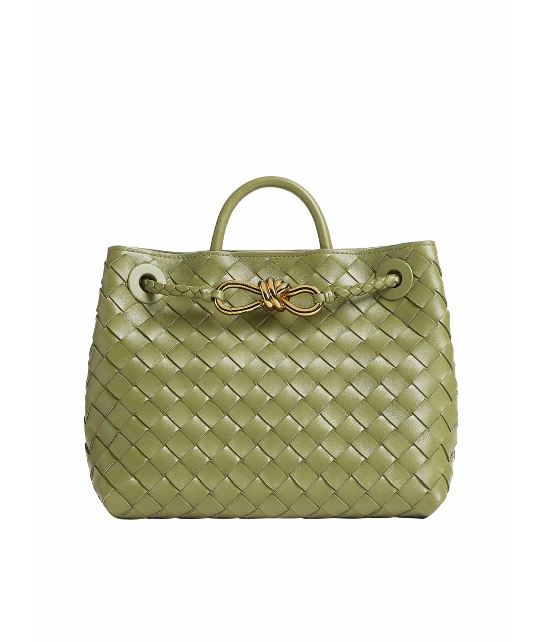 BOTTEGA VENETA Салатовая кожаная сумка с короткими ручками, фото 1
