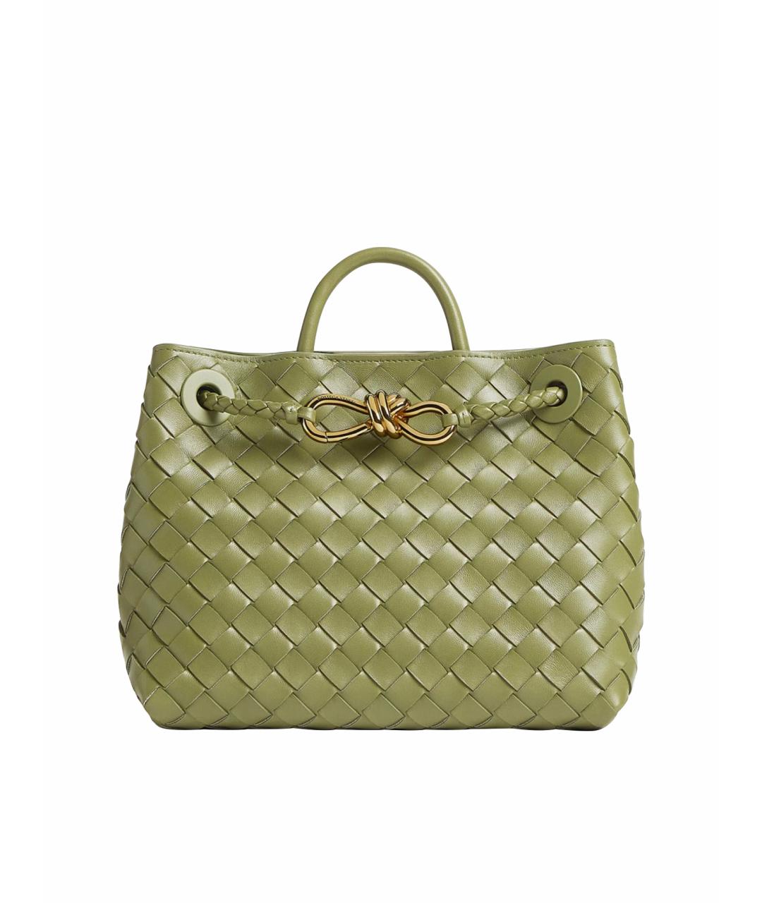 BOTTEGA VENETA Салатовая кожаная сумка с короткими ручками, фото 9
