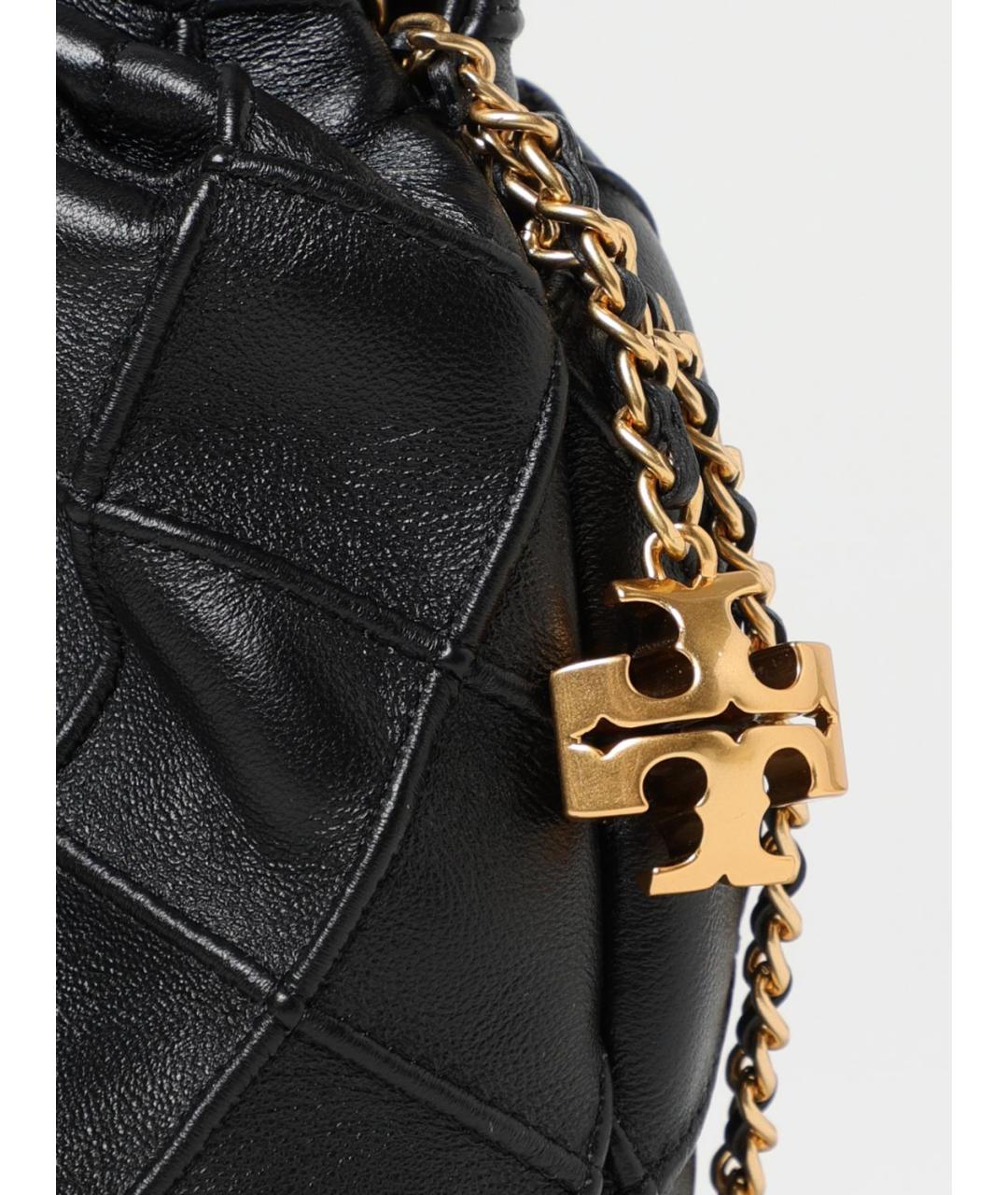 TORY BURCH Черная кожаная сумка тоут, фото 3