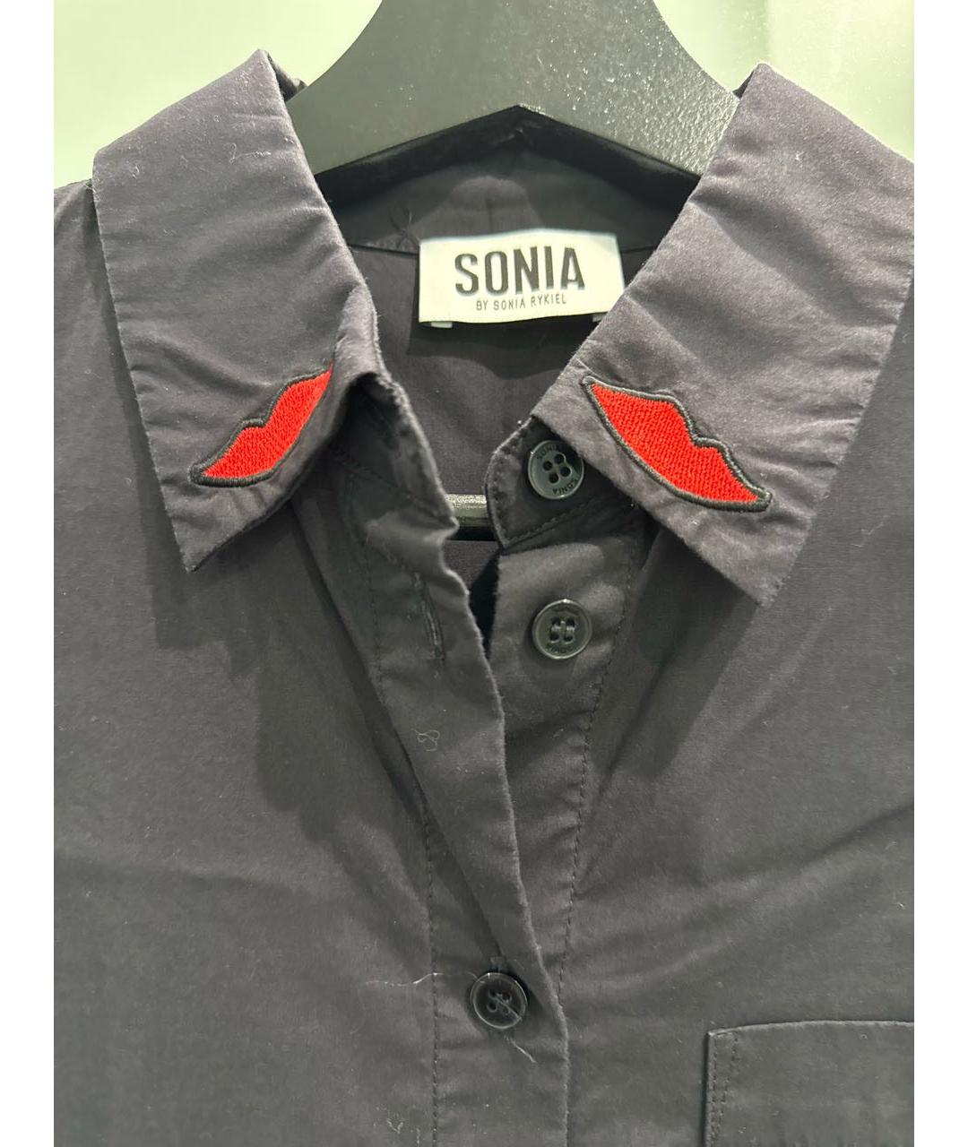 SONIA RYKIEL Черная хлопковая рубашка, фото 4