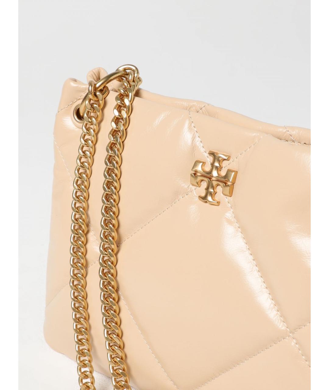 TORY BURCH Бежевая кожаная сумка через плечо, фото 3