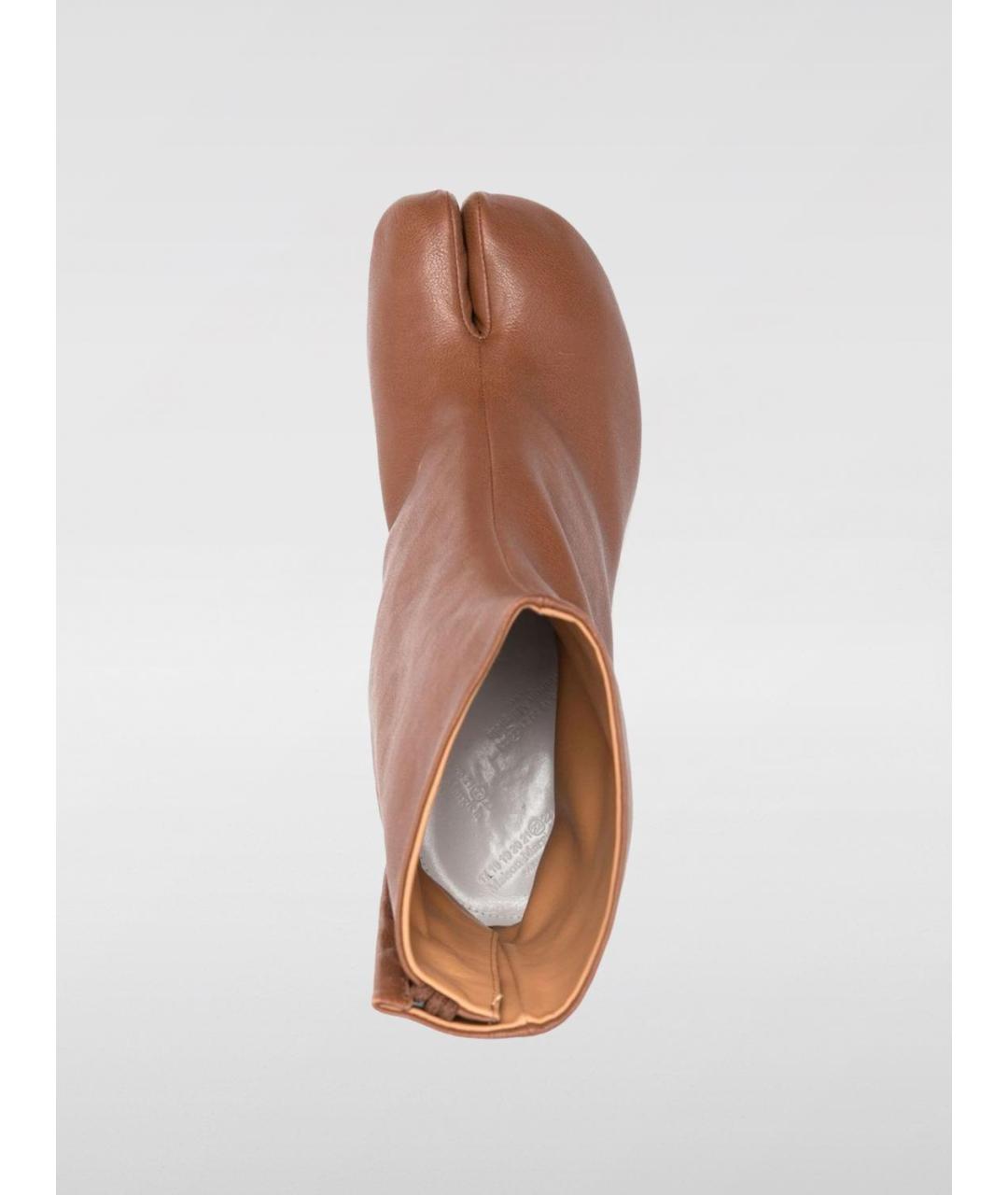 MAISON MARGIELA Коричневые кожаные ботильоны, фото 4