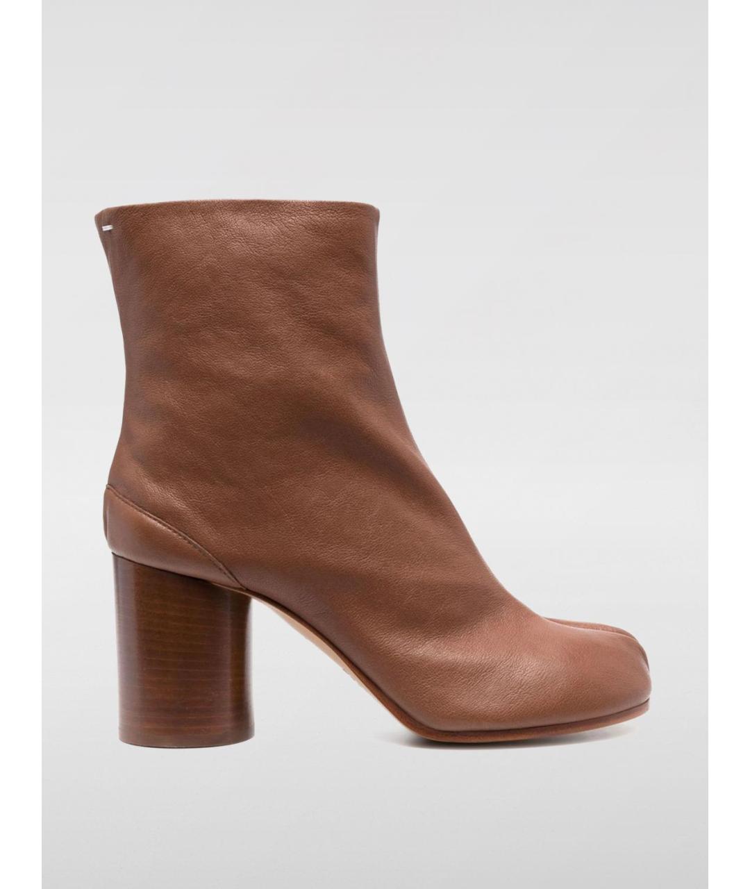 MAISON MARGIELA Коричневые кожаные ботильоны, фото 5
