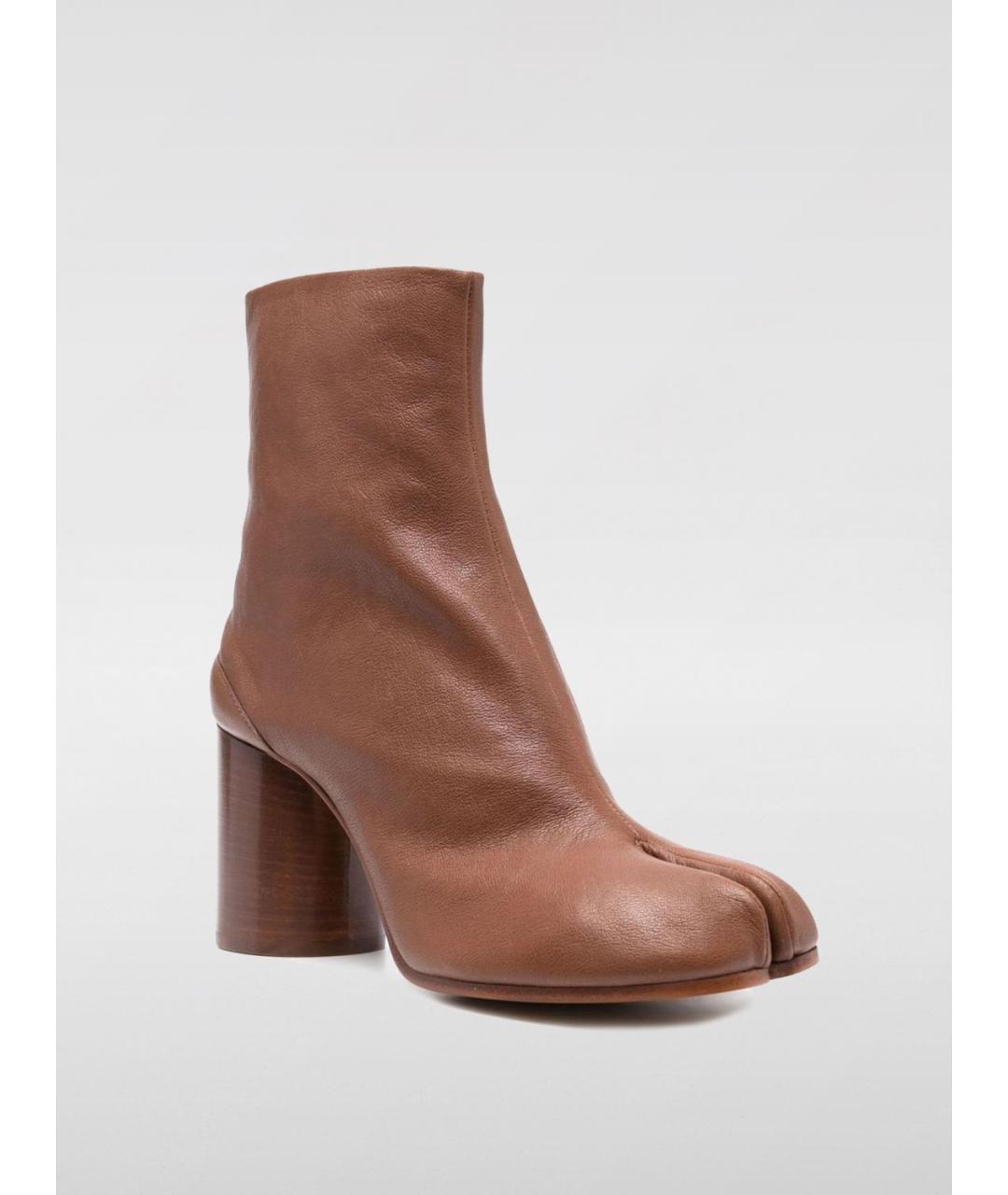 MAISON MARGIELA Коричневые кожаные ботильоны, фото 2