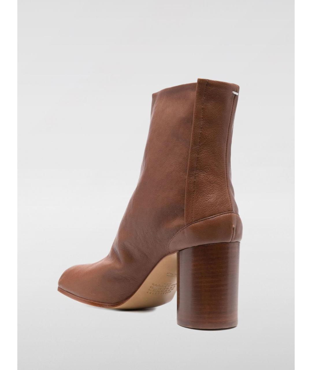 MAISON MARGIELA Коричневые кожаные ботильоны, фото 3