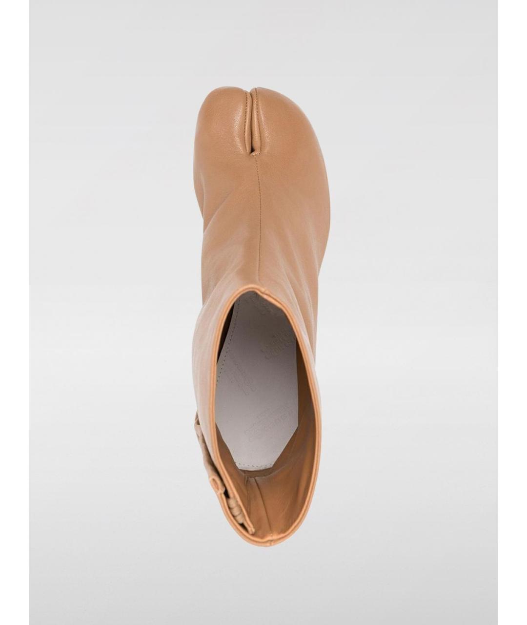 MAISON MARGIELA Бежевые кожаные ботильоны, фото 4