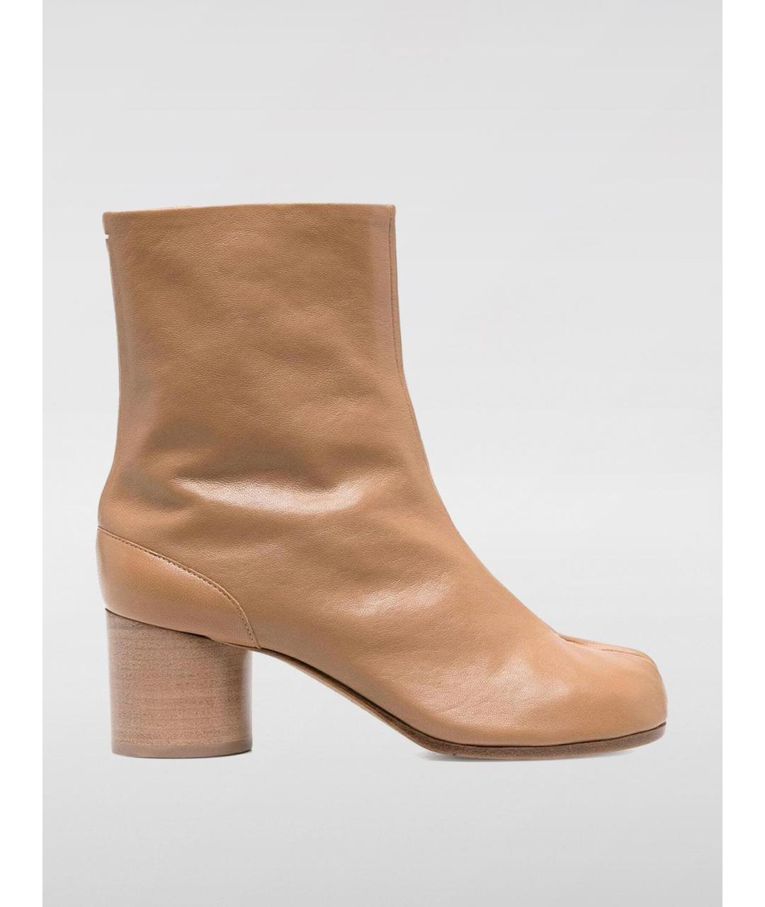 MAISON MARGIELA Бежевые кожаные ботильоны, фото 5
