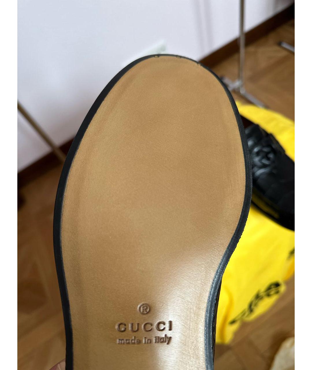 GUCCI Черные лоферы из экзотической кожи, фото 6