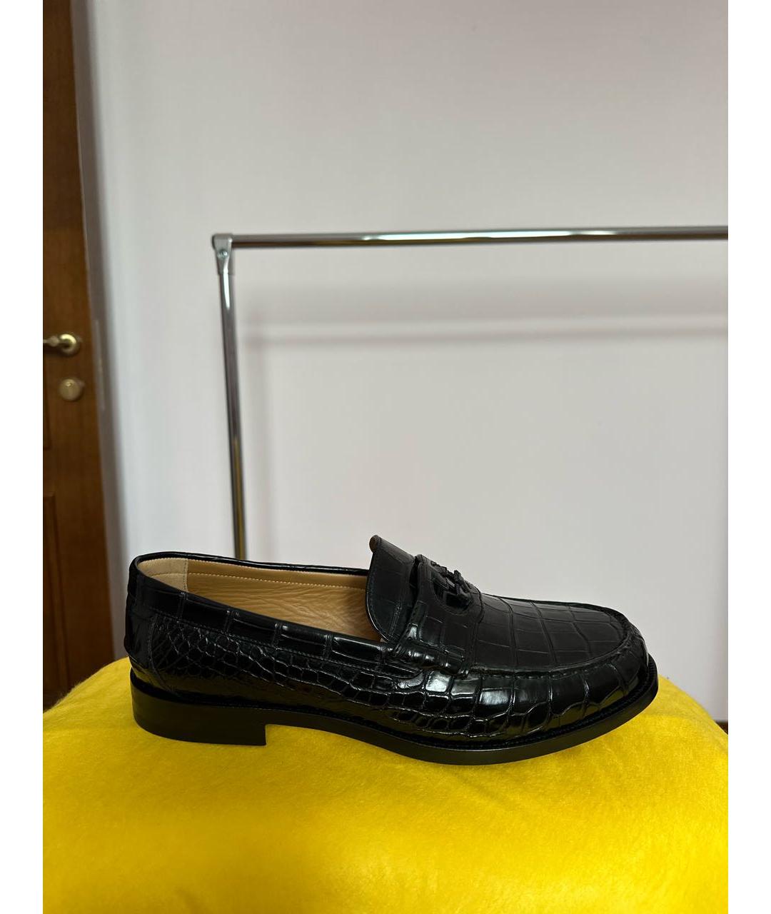 GUCCI Черные лоферы из экзотической кожи, фото 9