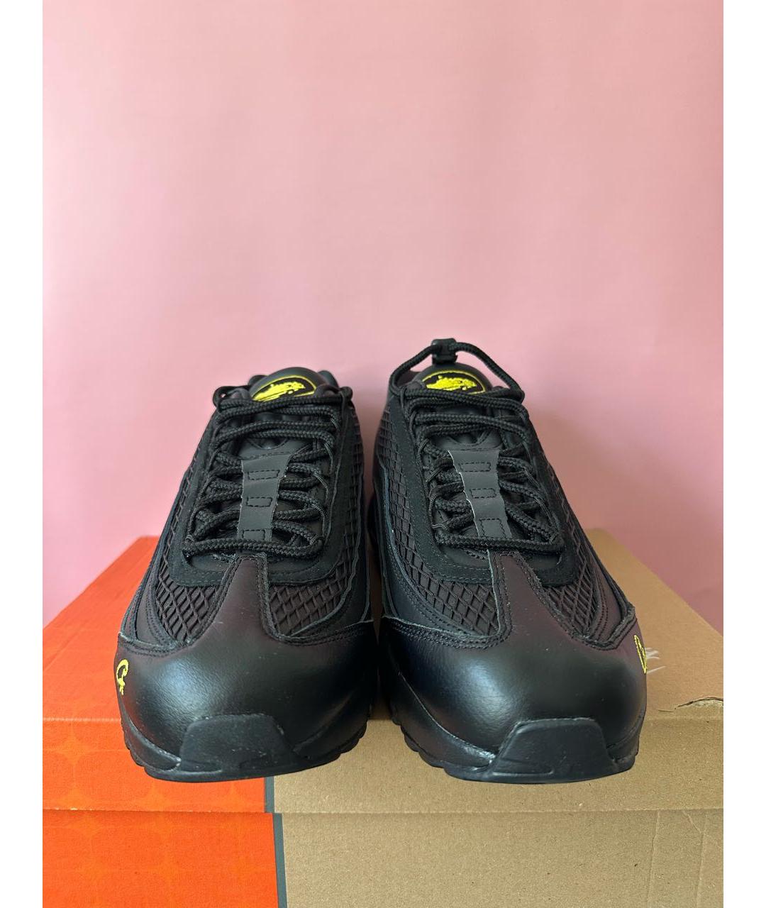 NIKE Черные кожаные низкие кроссовки / кеды, фото 3