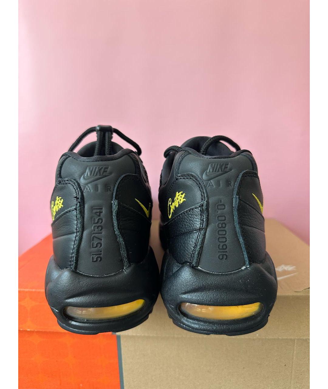 NIKE Черные кожаные низкие кроссовки / кеды, фото 4