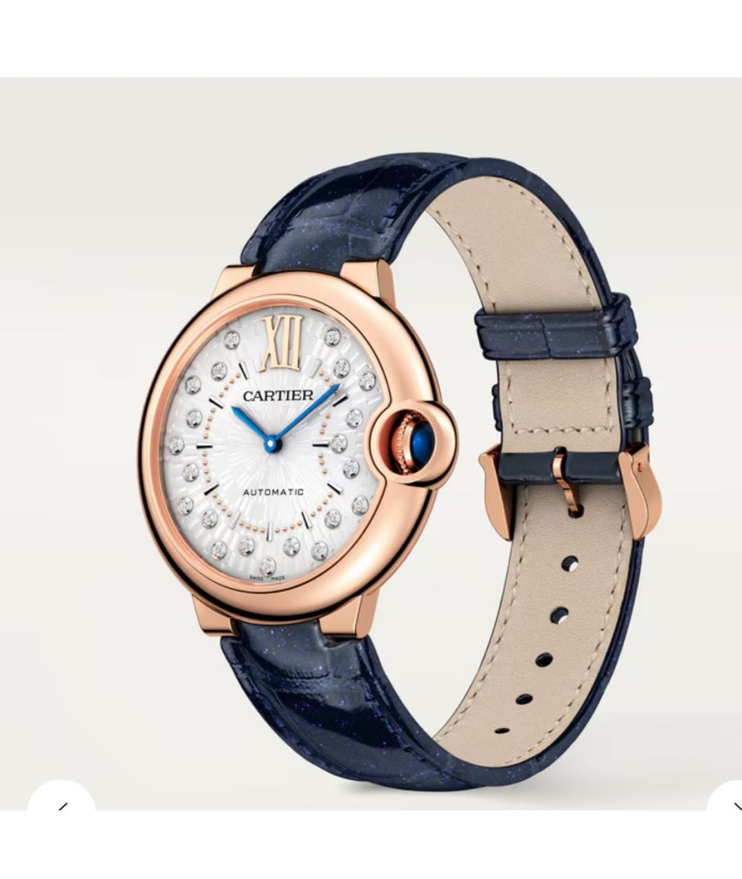 CARTIER Синие часы из розового золота, фото 3