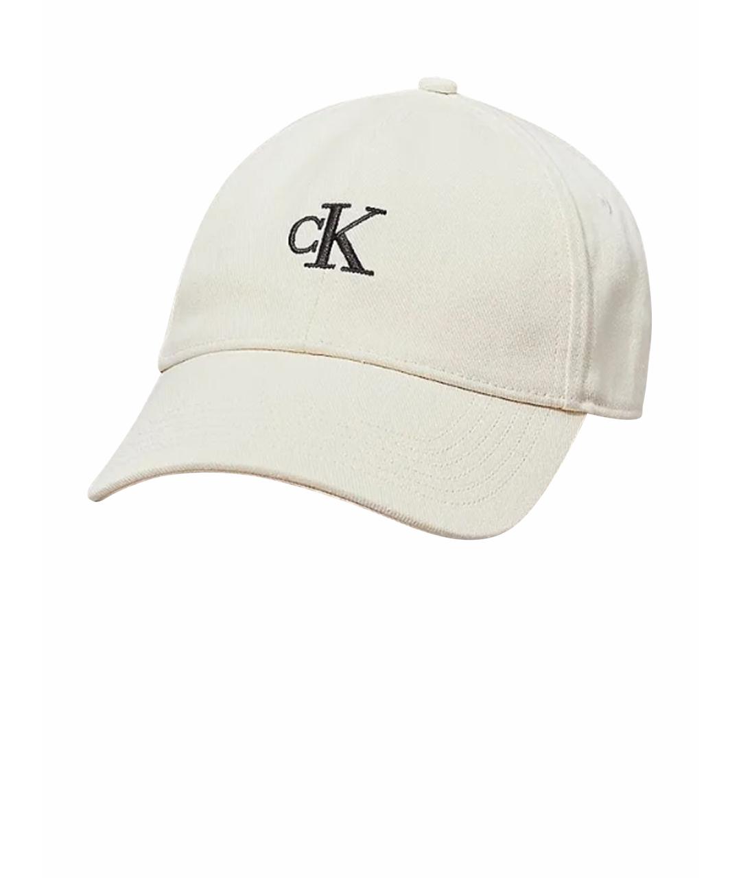 CALVIN KLEIN Белая хлопковая кепка, фото 1