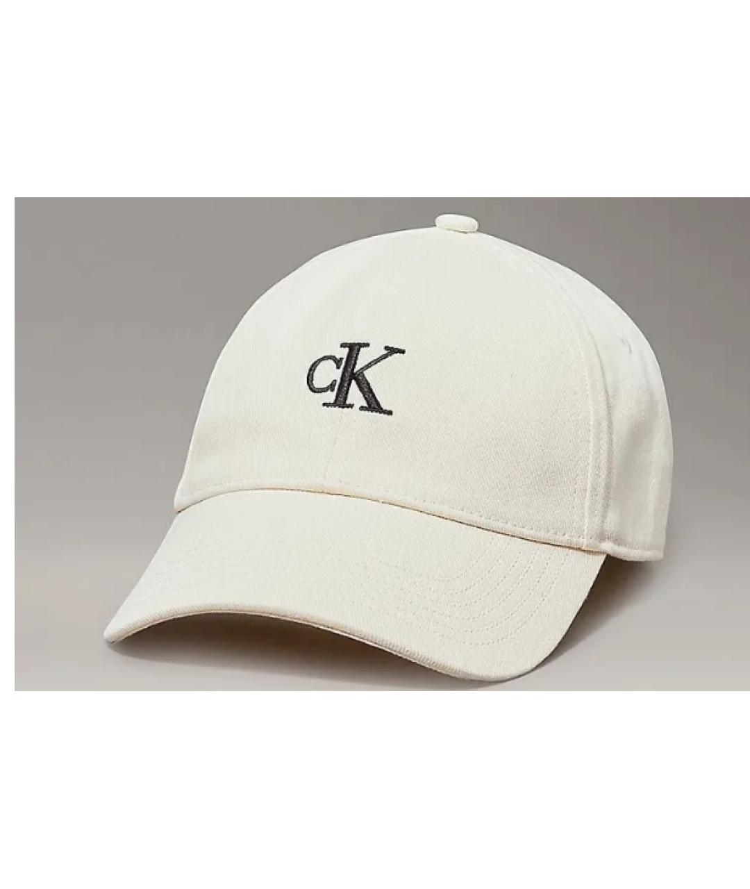 CALVIN KLEIN Белая хлопковая кепка, фото 3