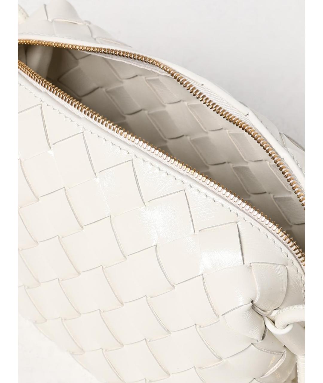 BOTTEGA VENETA Белая кожаная сумка через плечо, фото 5