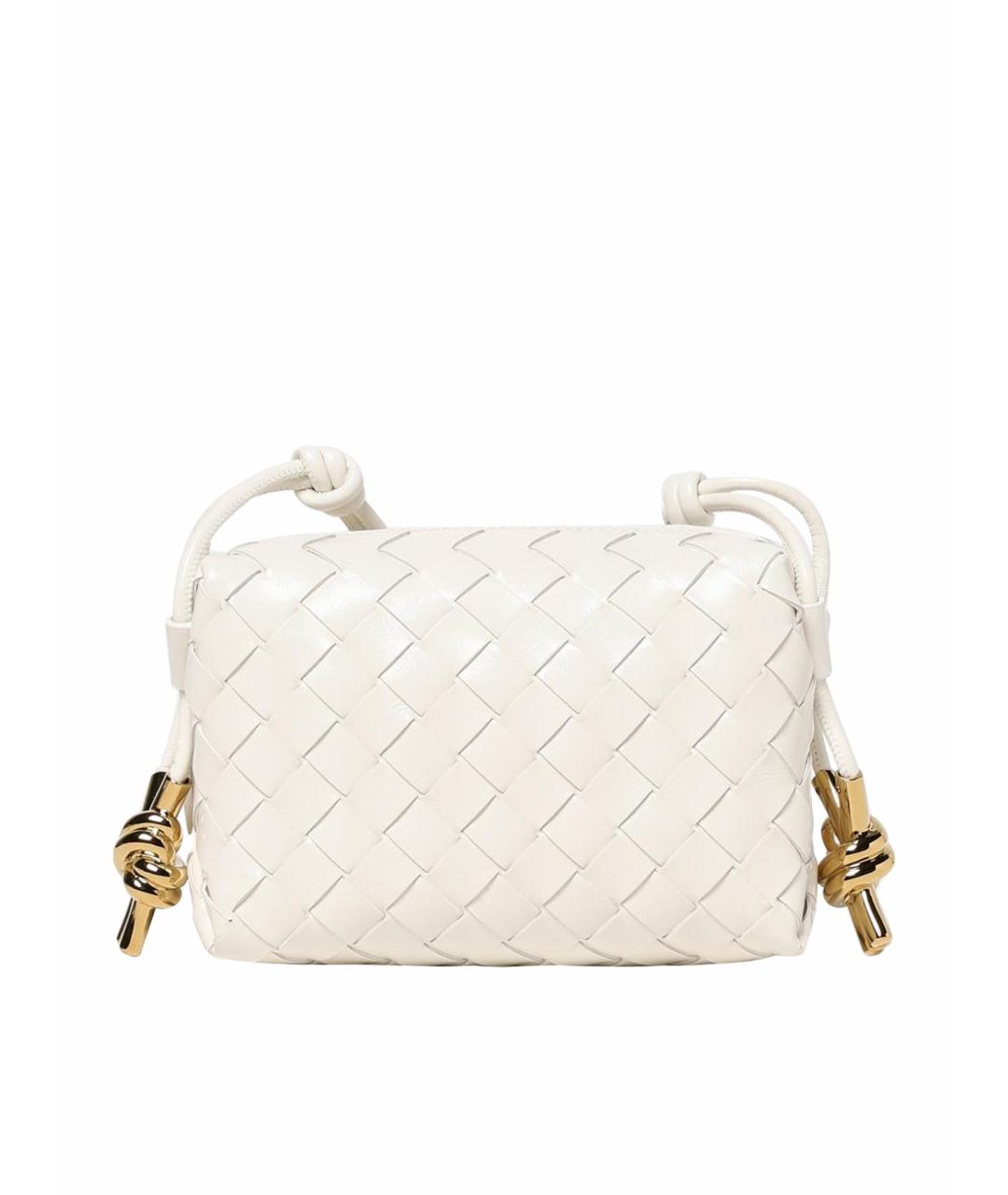 BOTTEGA VENETA Белая кожаная сумка через плечо, фото 1
