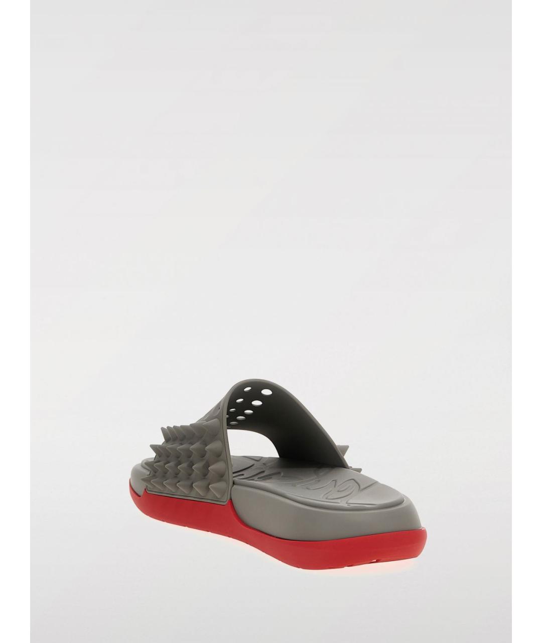 CHRISTIAN LOUBOUTIN Серые резиновые шлепанцы, фото 3