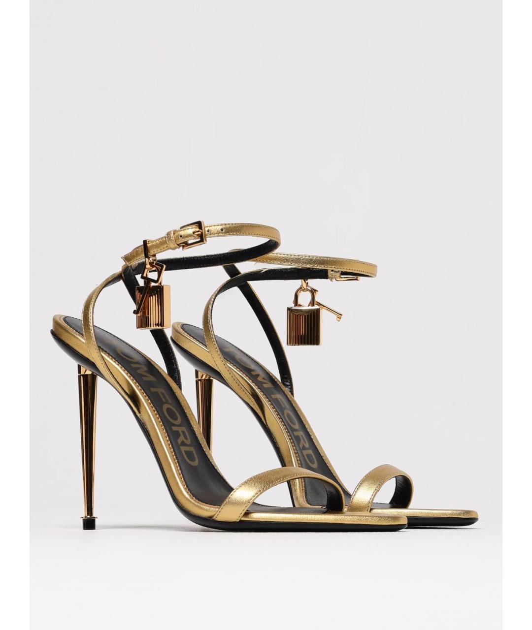 TOM FORD Золотые босоножки, фото 2
