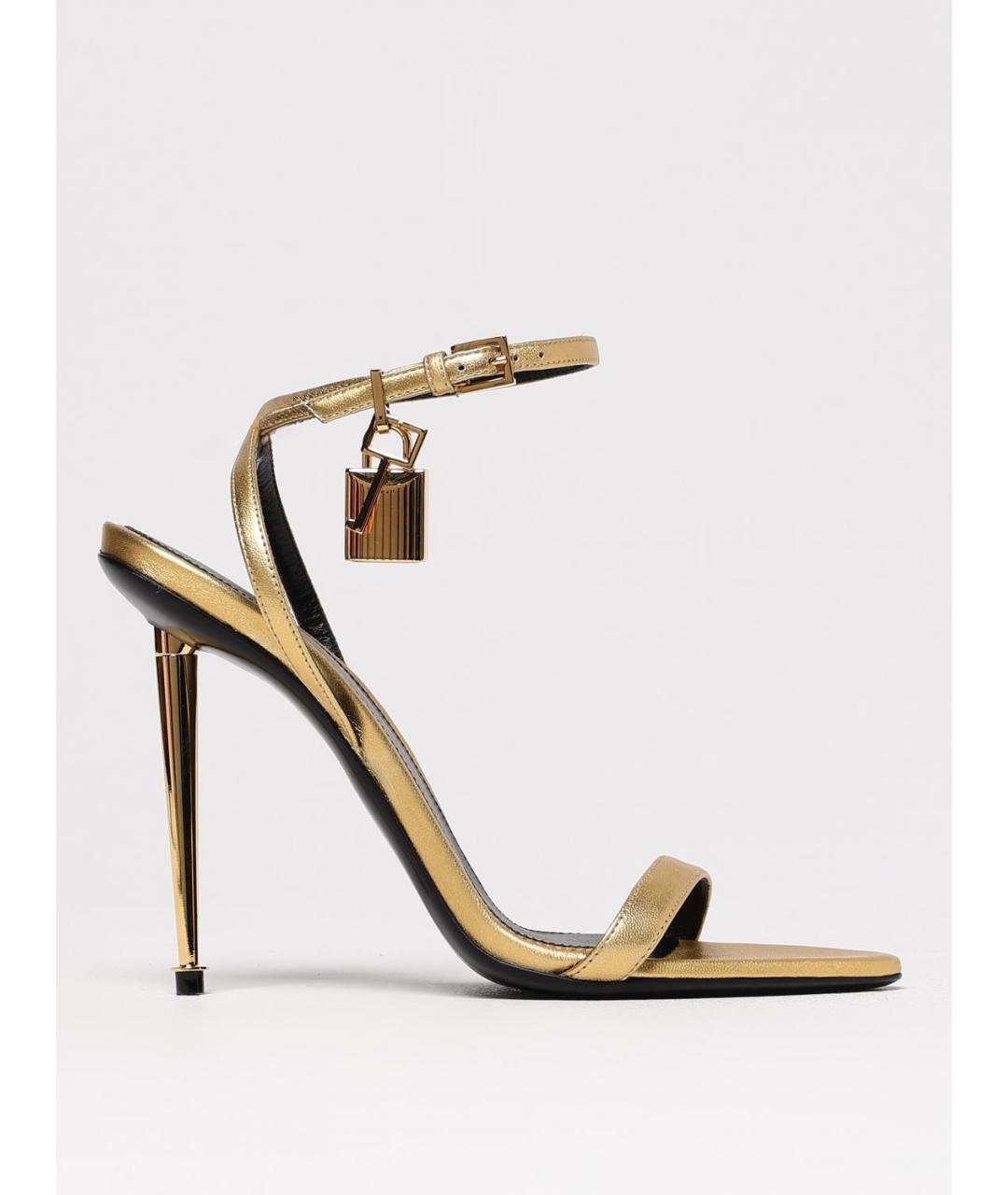 TOM FORD Золотые босоножки, фото 5