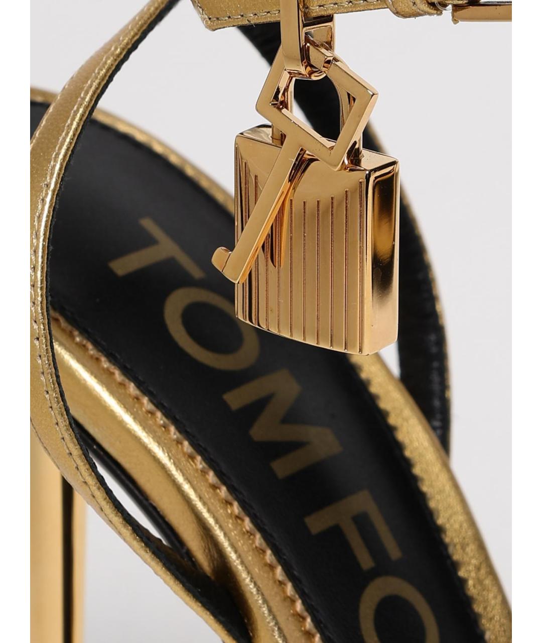 TOM FORD Золотые босоножки, фото 4