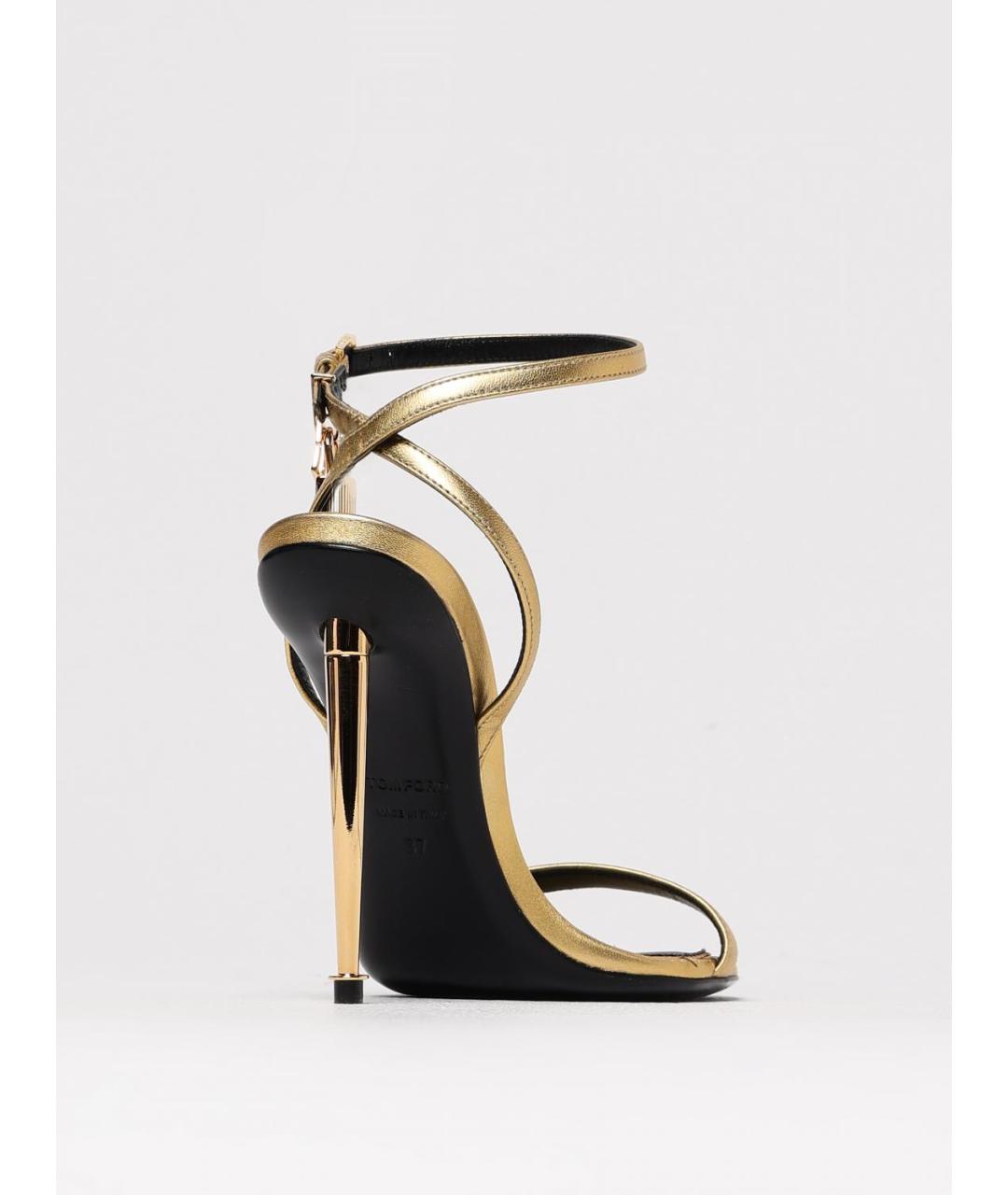 TOM FORD Золотые босоножки, фото 3