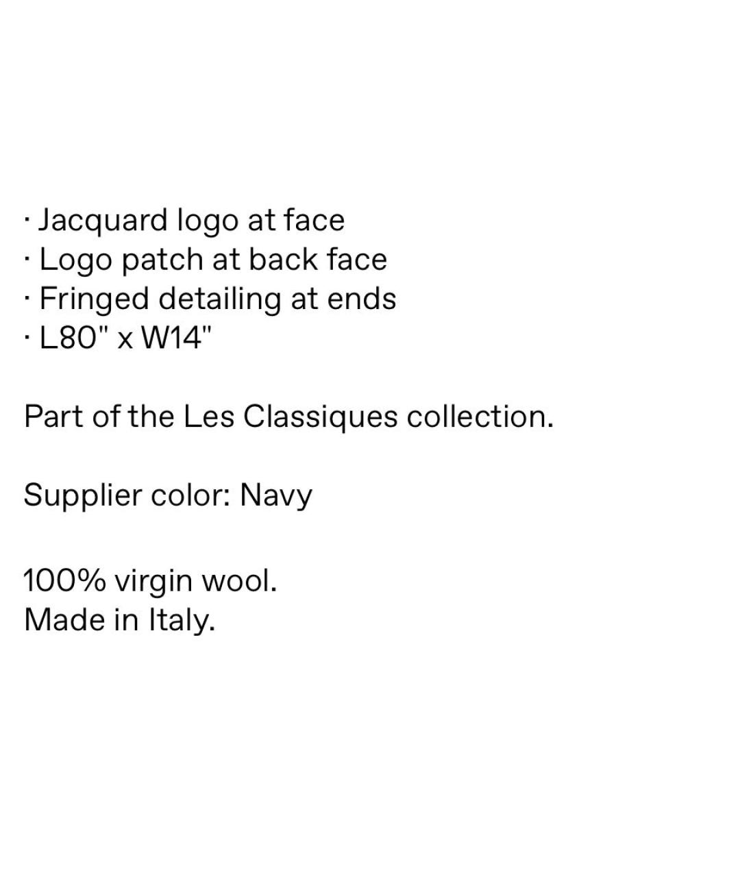 JACQUEMUS Темно-синий шерстяной шарф, фото 4