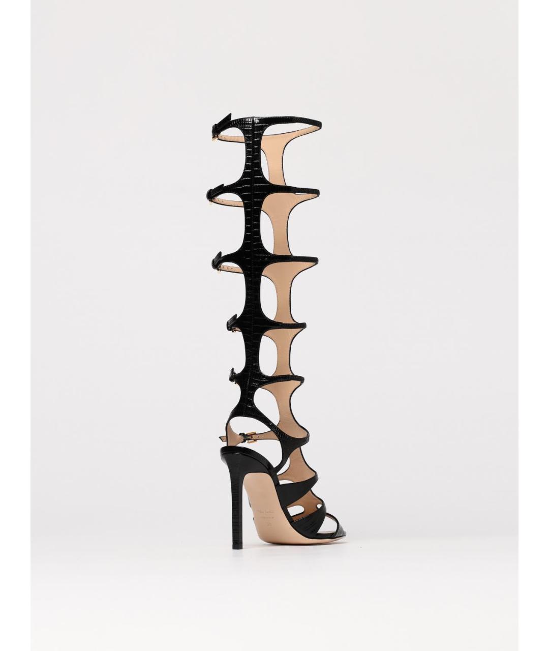 TOM FORD Черные кожаные босоножки, фото 4