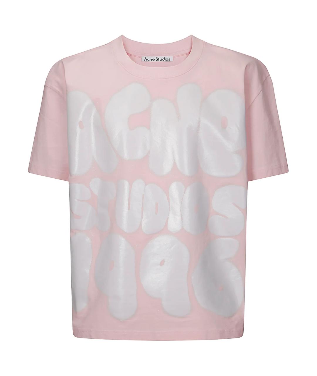 ACNE STUDIOS Розовая хлопковая футболка, фото 1