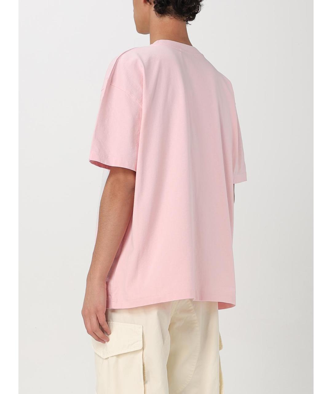 ACNE STUDIOS Розовая хлопковая футболка, фото 4