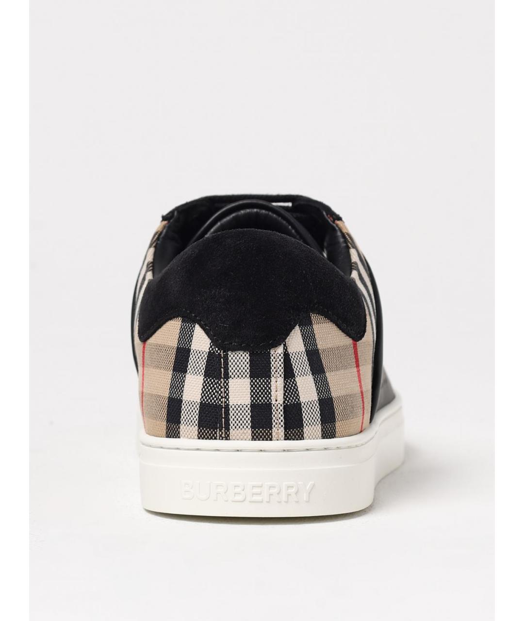 BURBERRY Черные низкие кроссовки / кеды, фото 4
