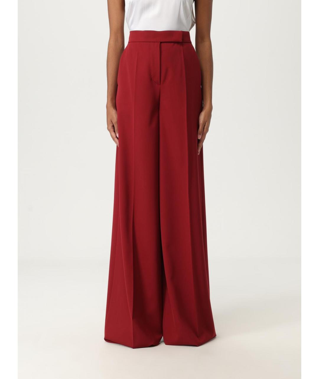 MAX MARA Красные прямые брюки, фото 2